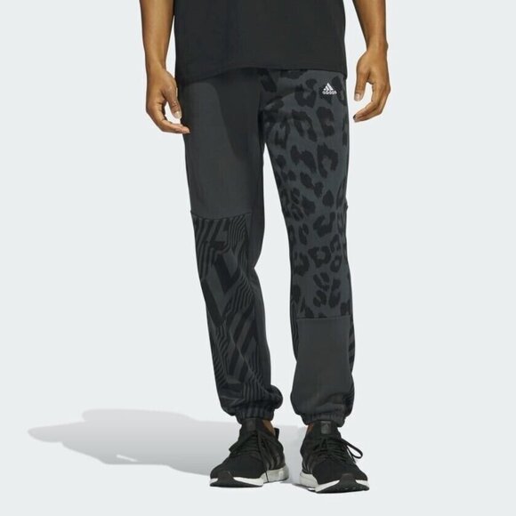 adidas Other - New Adidas Black Leopard Print All Season Mismatch Jogger Pants Size SMALL